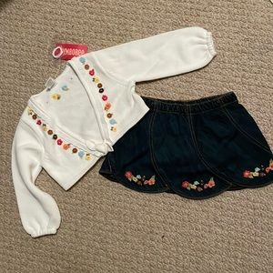 Gymboree Girls Island Getaway sweater and skirt size 18/24 months